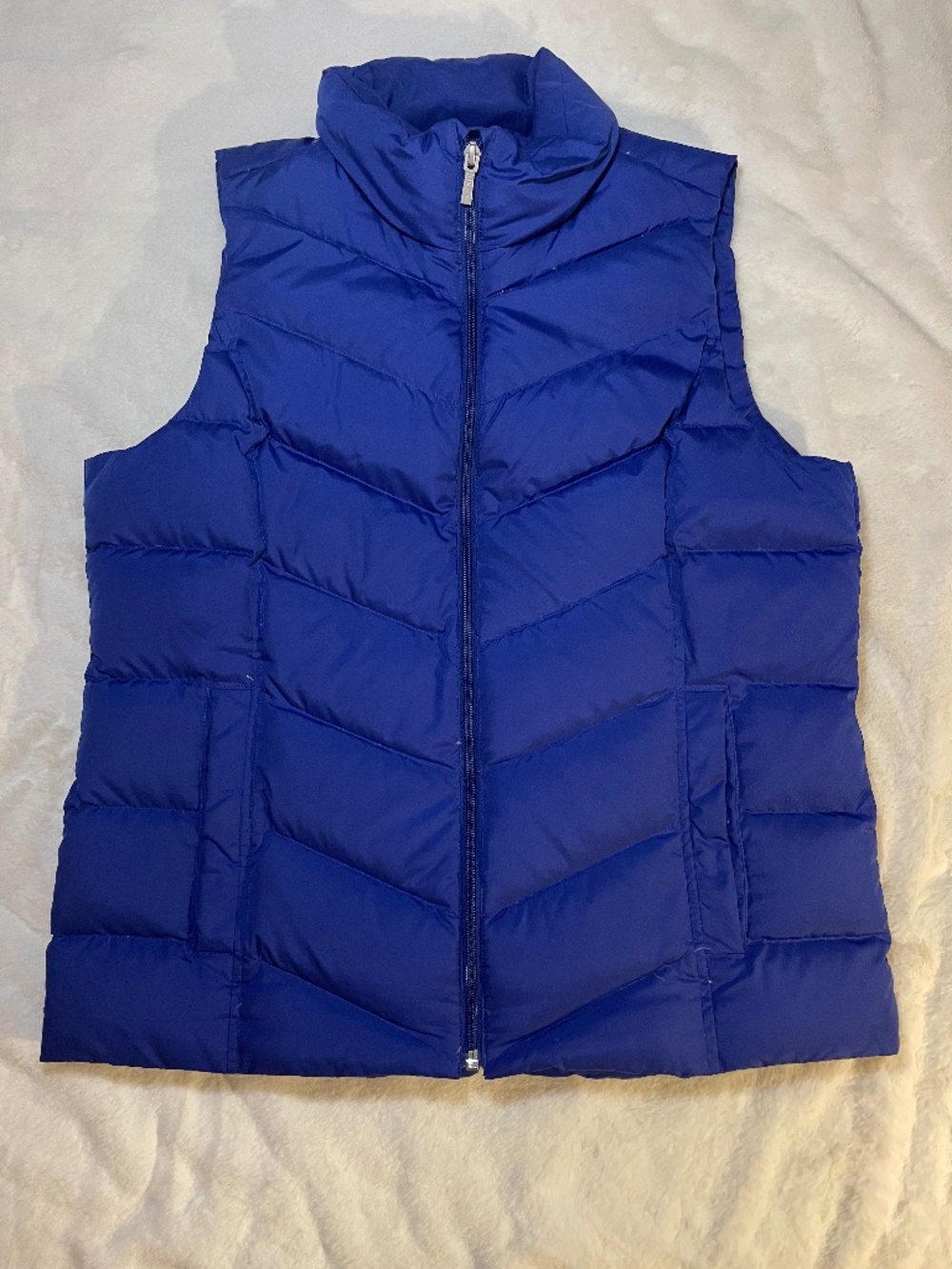 Royal Blue Lands End Down Puffer Vest NWOT